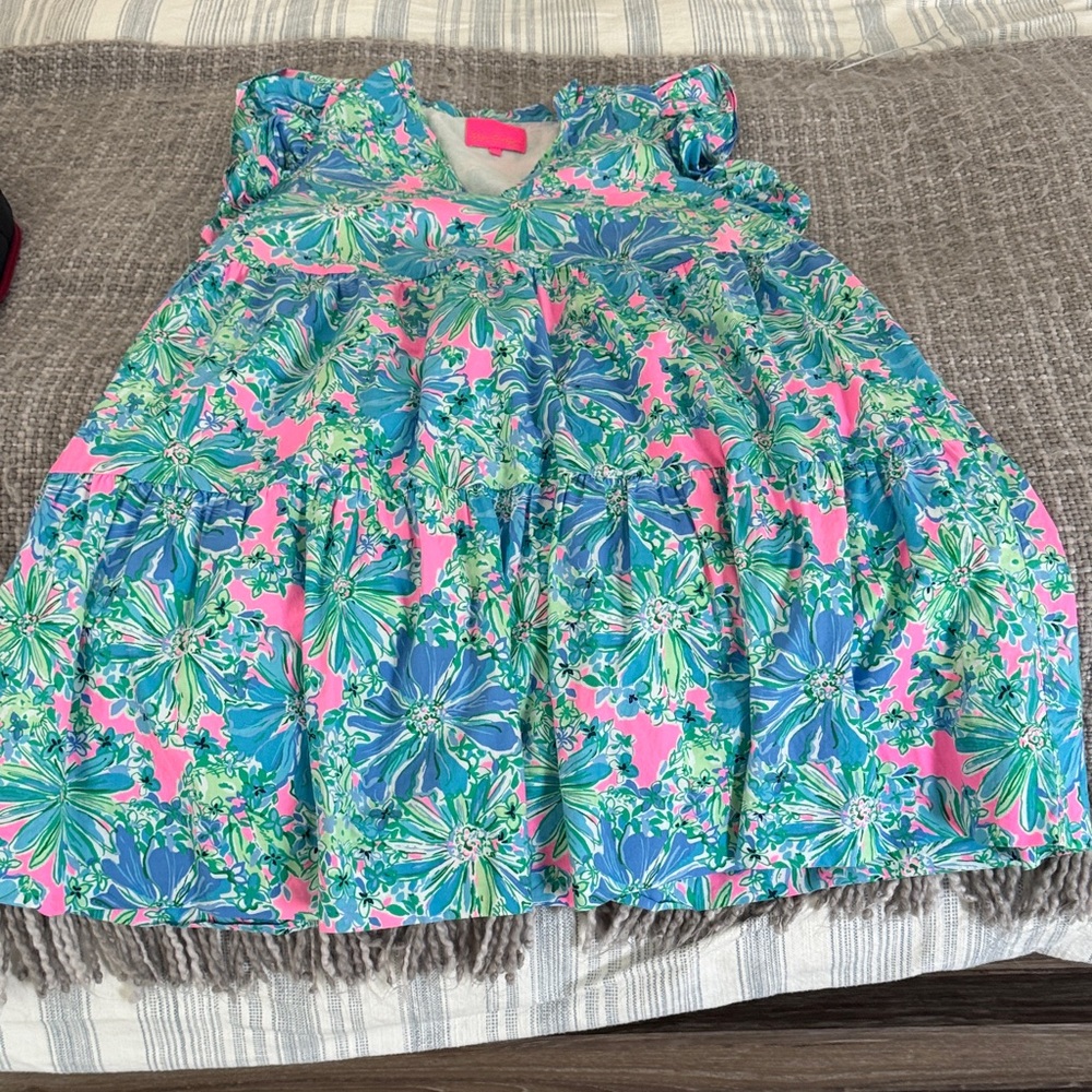 Worn Once Lilly Pulitzer Floral Dress in Blue and Pink